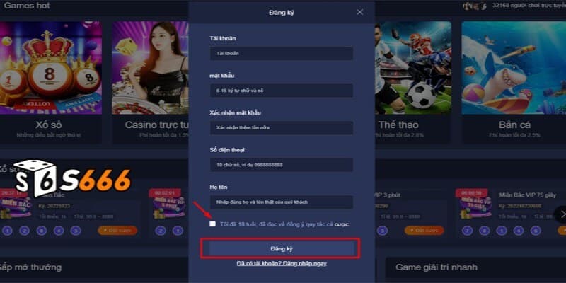 Việc đăng ký tài khoản S666 trên máy tính không hề phức tạp